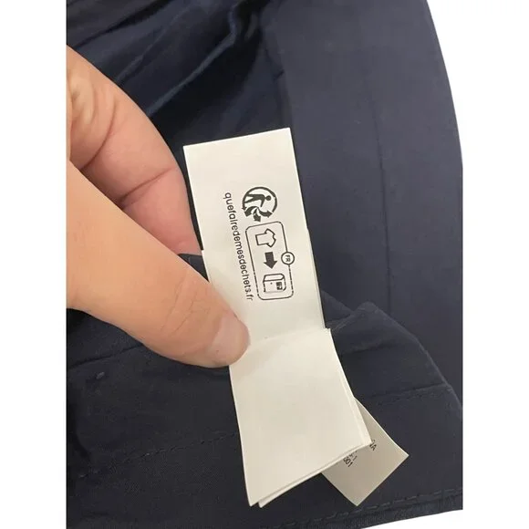 Zara Mens Dress Pants linen EU 42 US 32 Navy Blue Straight Trouser 4018/408 NWT
